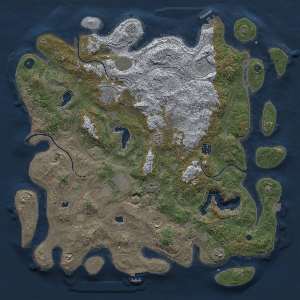 Rust Map: Procedural Map, Size: 4500, Seed: 451293, 15 Monuments