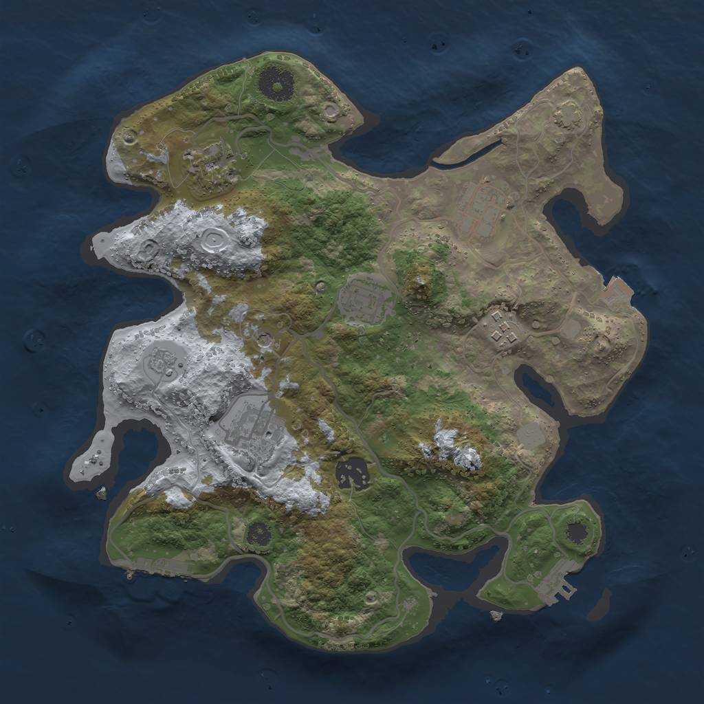 Rust Map: Procedural Map, Size: 3000, Seed: 1730968, 14 Monuments