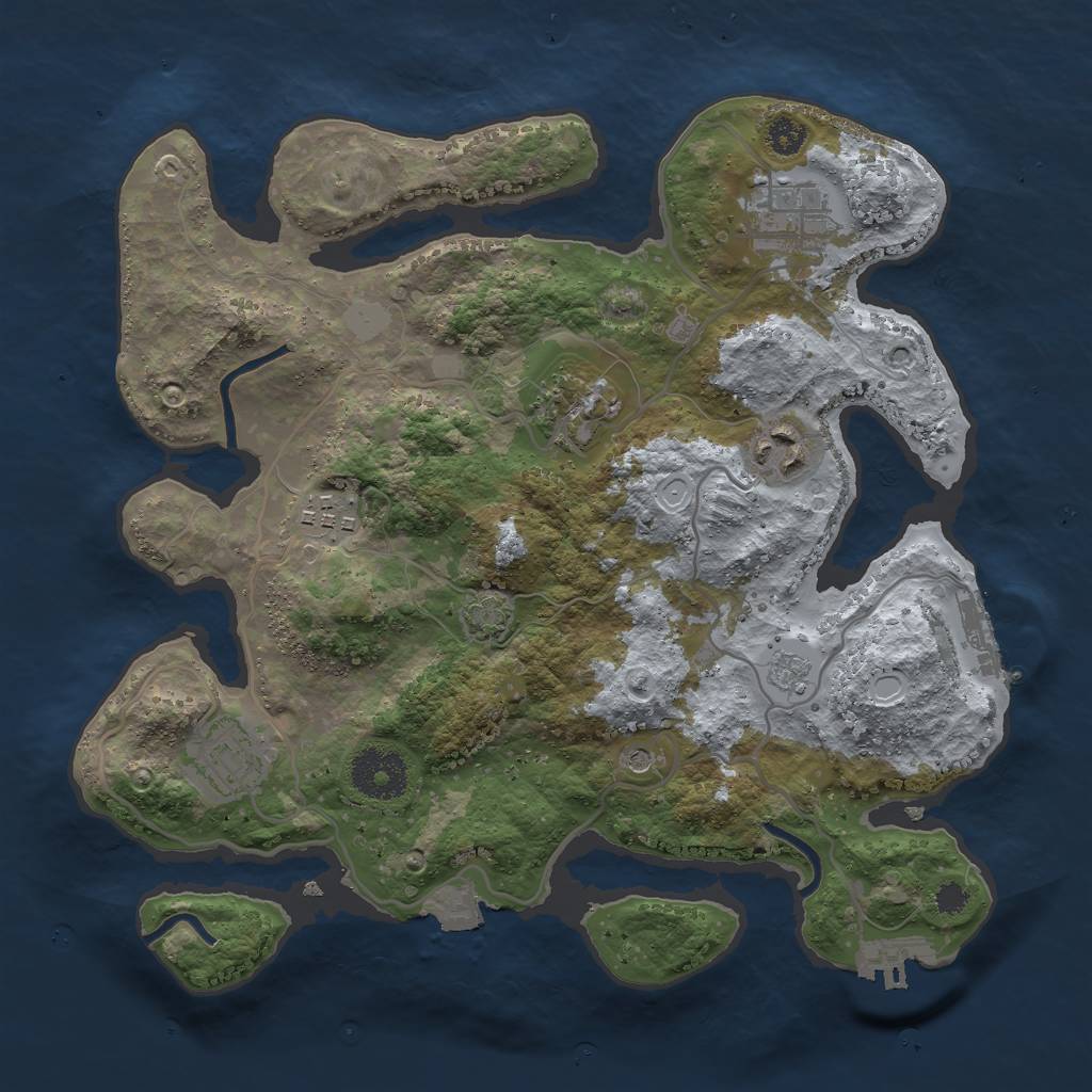 Rust Map: Procedural Map, Size: 3000, Seed: 1126268966, 13 Monuments