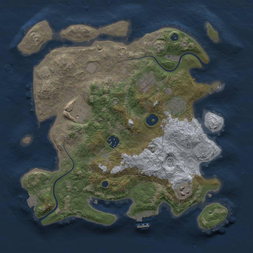 Rust Map: Procedural Map, Size: 3250, Seed: 154651316, 10 Monuments