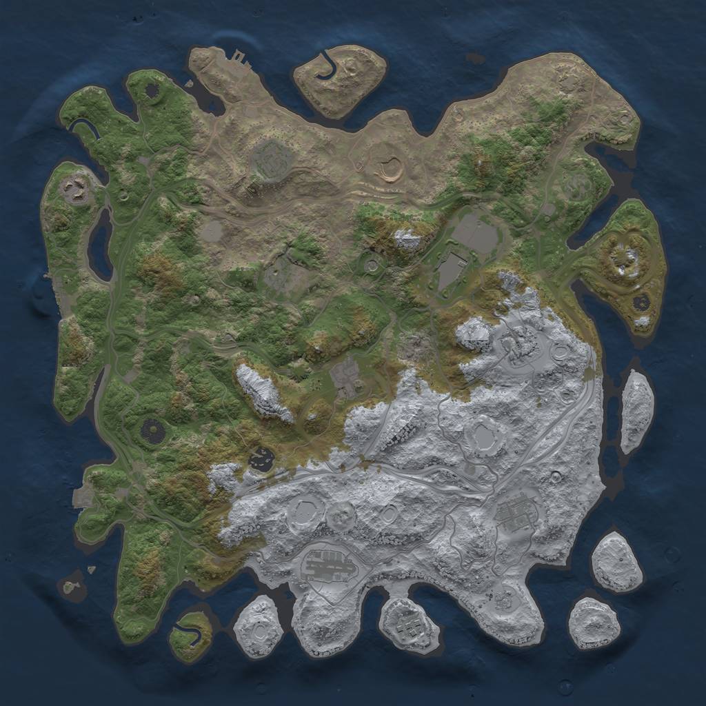 Rust Map: Procedural Map, Size: 4250, Seed: 270173461, 19 Monuments