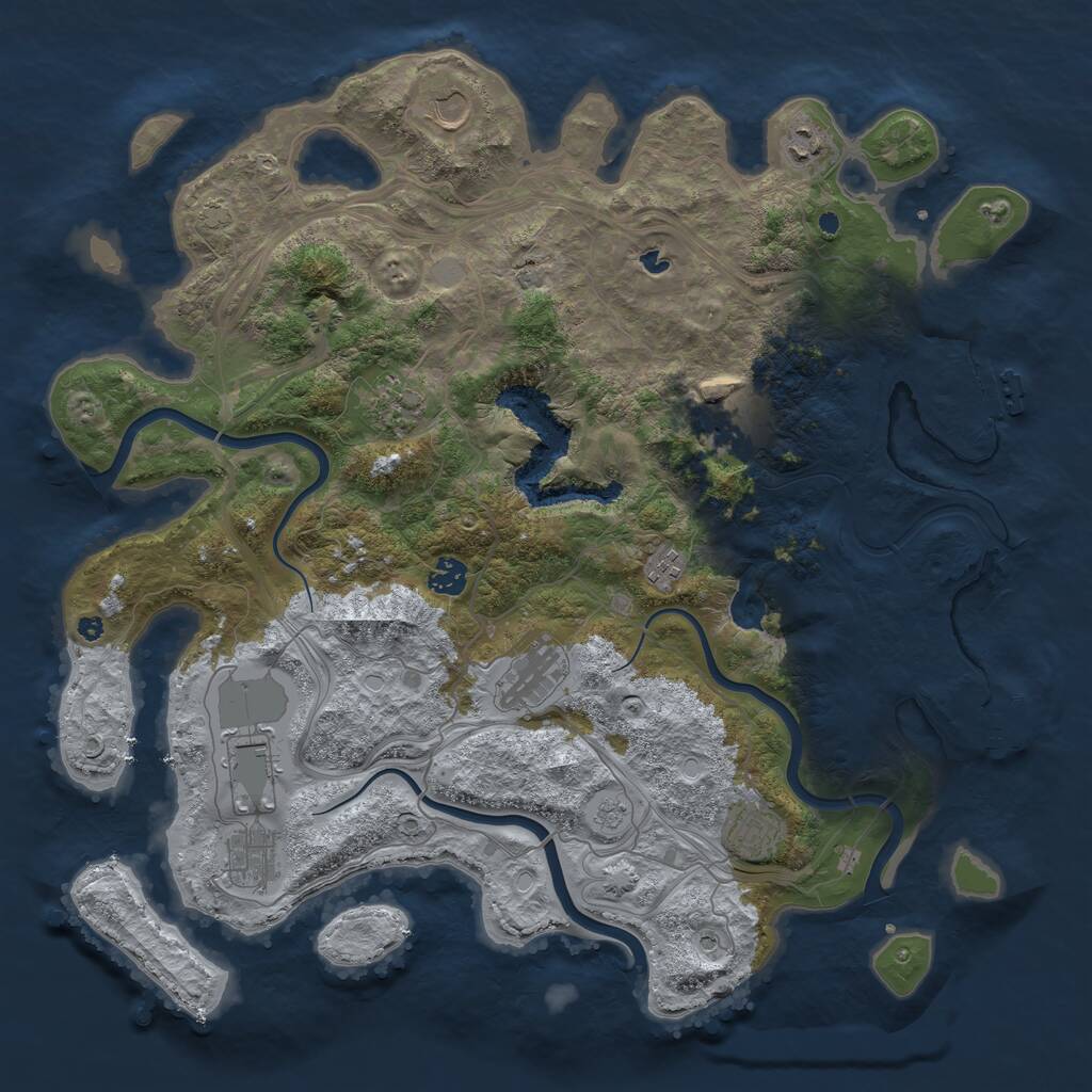Rust Map: Procedural Map, Size: 4250, Seed: 963714582, 16 Monuments