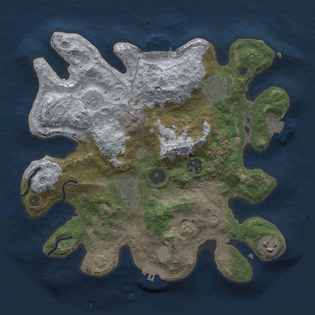Rust Map: Procedural Map, Size: 3000, Seed: 29658, 12 Monuments