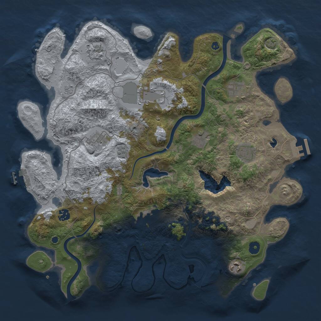 Rust Map: Procedural Map, Size: 4000, Seed: 2026311454, 16 Monuments