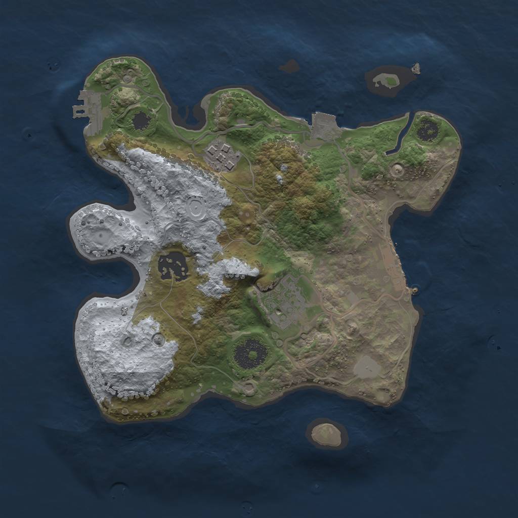 Rust Map: Procedural Map, Size: 2500, Seed: 1205178291, 8 Monuments