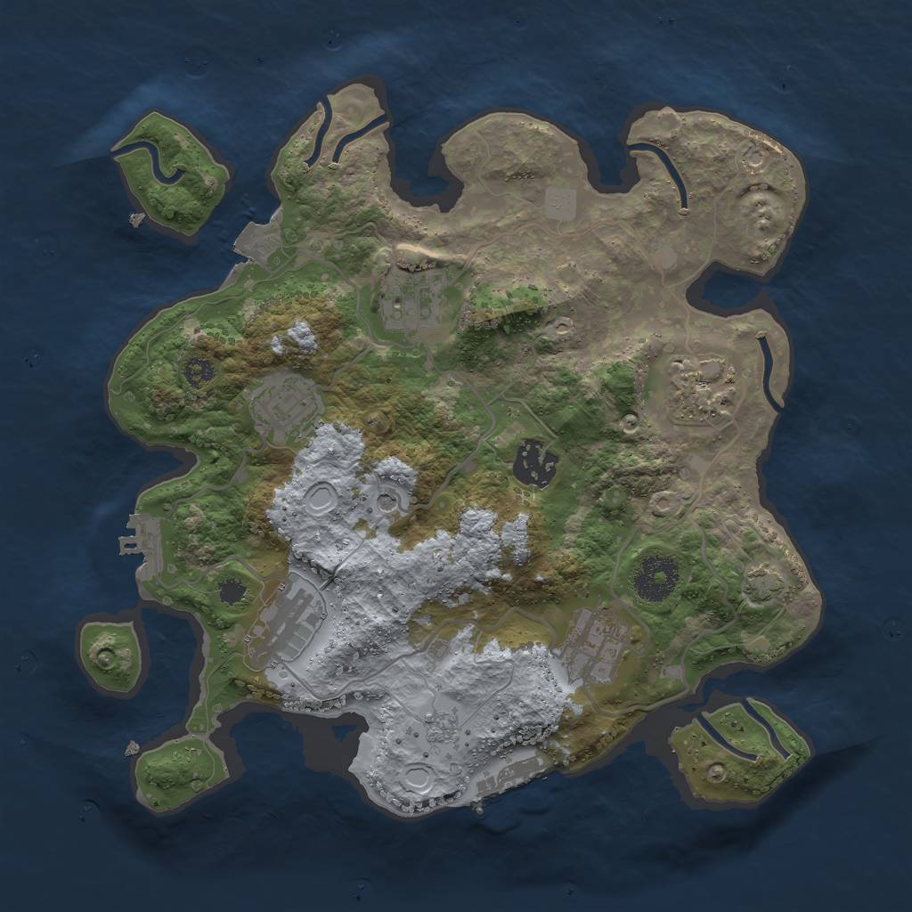 Rust Map: Procedural Map, Size: 3000, Seed: 1544734668, 14 Monuments