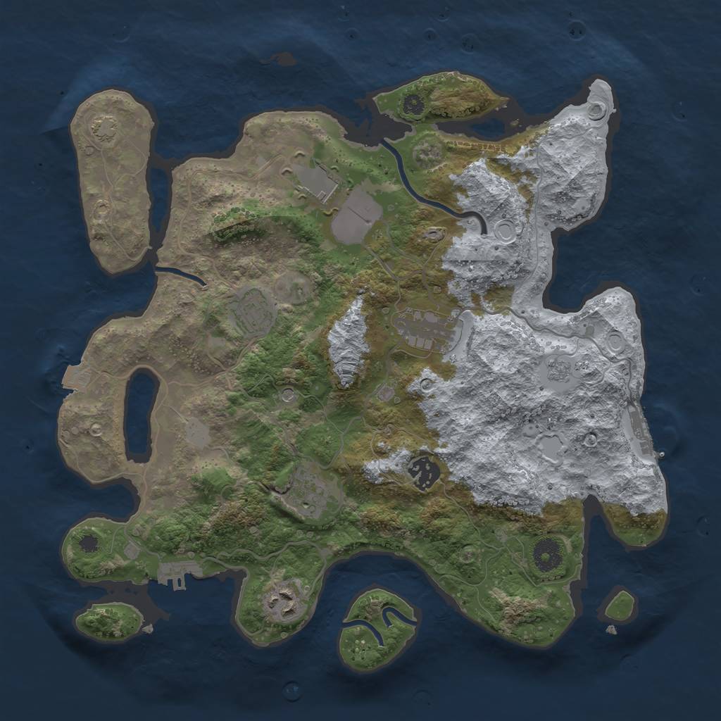 Rust Map: Procedural Map, Size: 3500, Seed: 1150117715, 14 Monuments