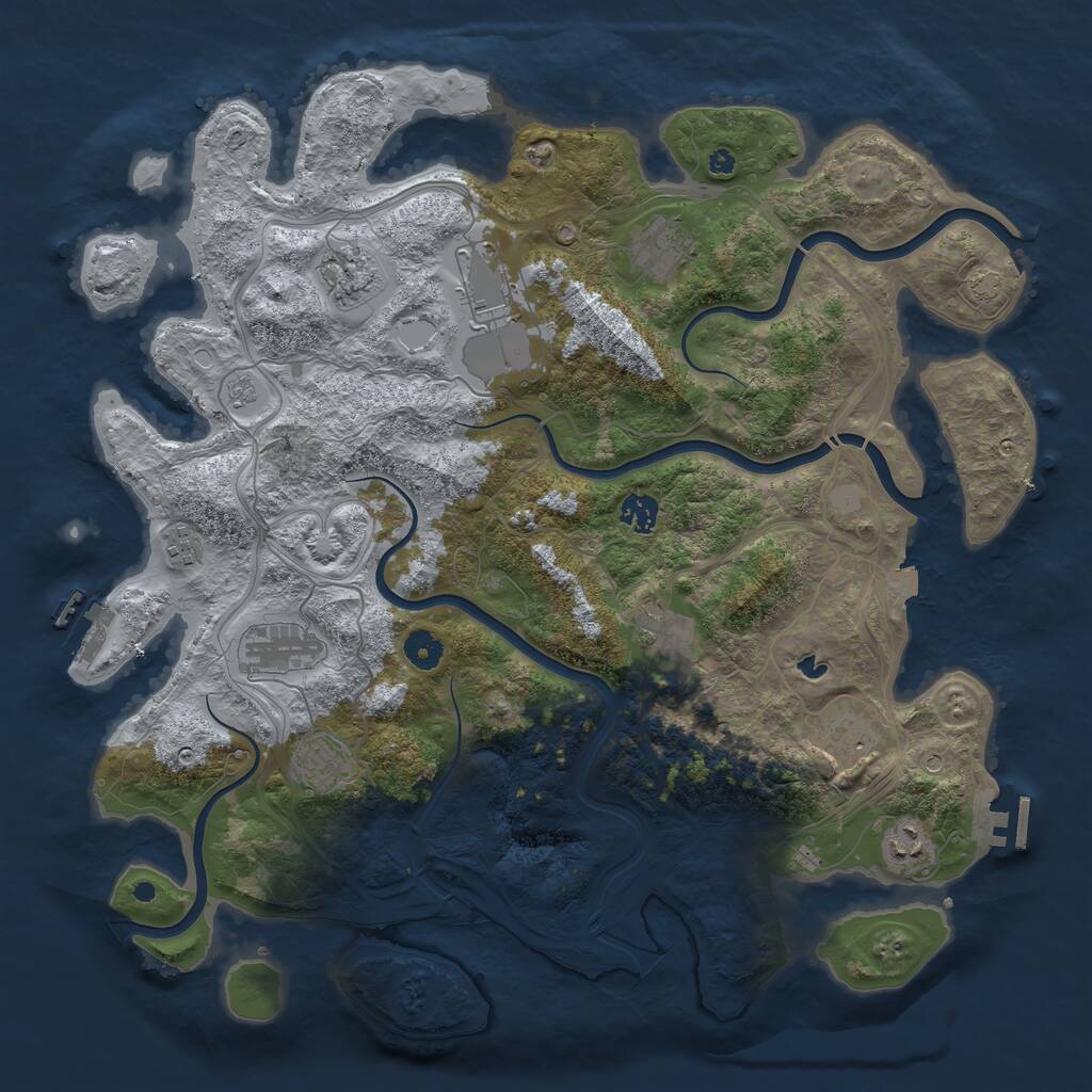 Rust Map: Procedural Map, Size: 4250, Seed: 1336939758, 16 Monuments
