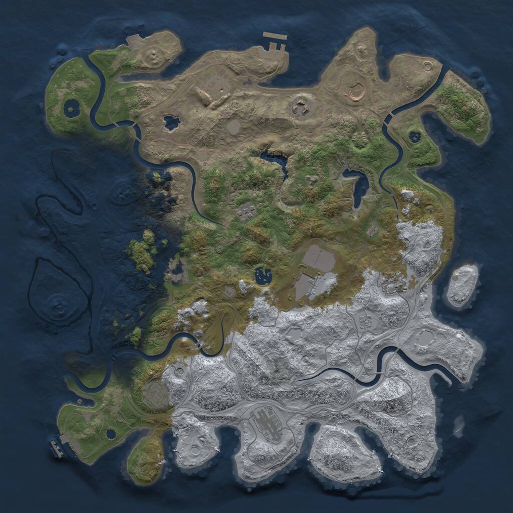 Rust Map: Procedural Map, Size: 4300, Seed: 78948476, 16 Monuments