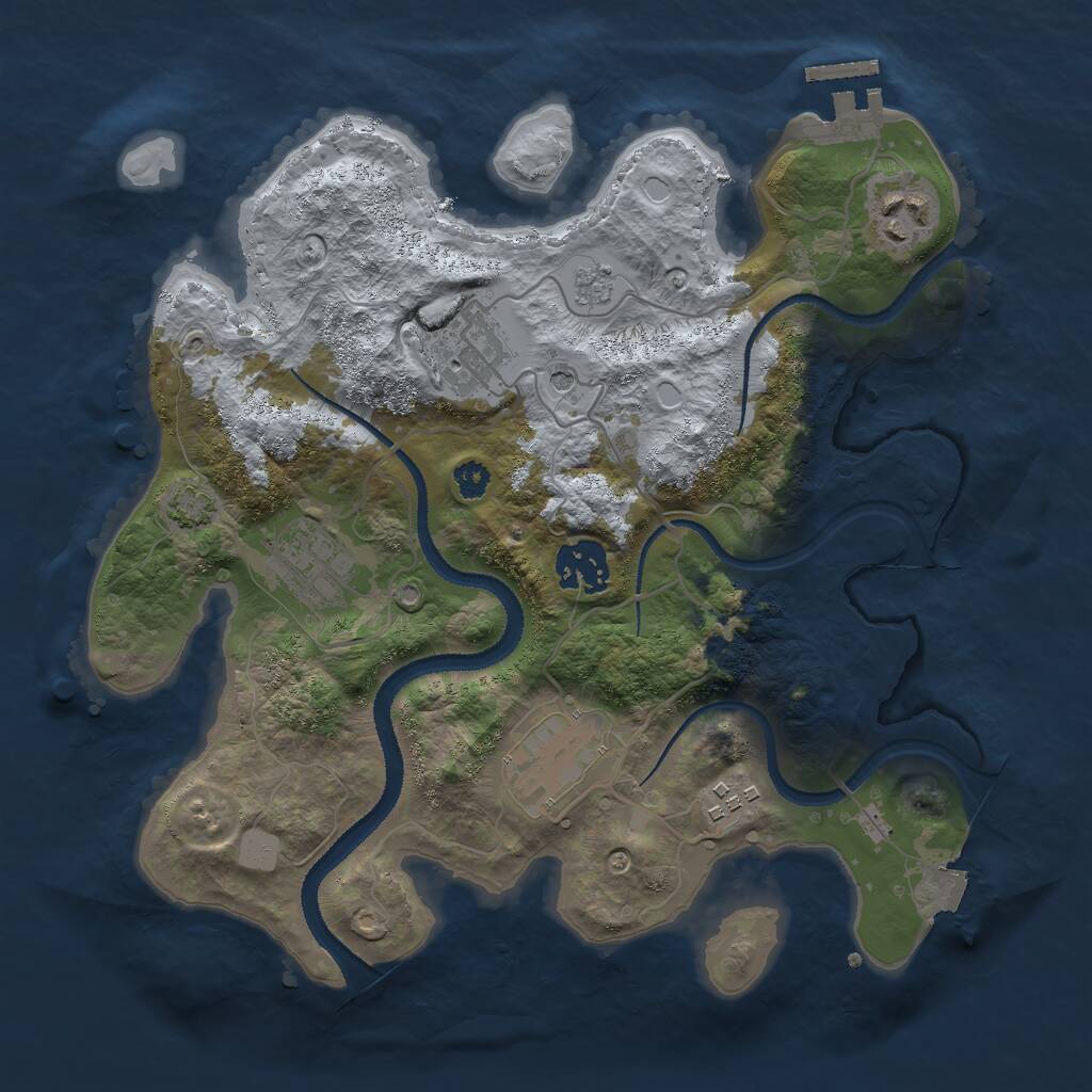 Rust Map: Procedural Map, Size: 3000, Seed: 94132, 11 Monuments