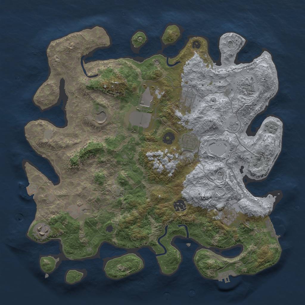 Rust Map: Procedural Map, Size: 3700, Seed: 20947760, 18 Monuments