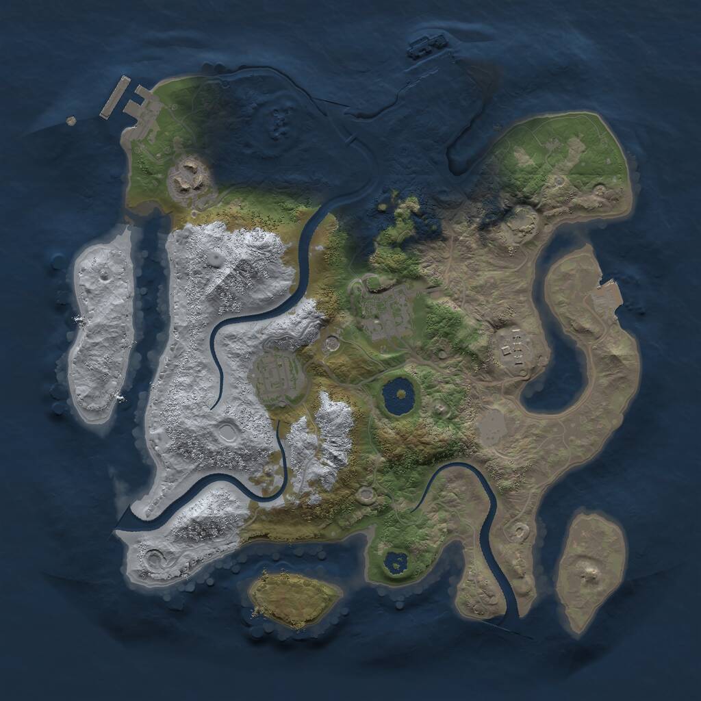 Rust Map: Procedural Map, Size: 3000, Seed: 1999200224, 9 Monuments