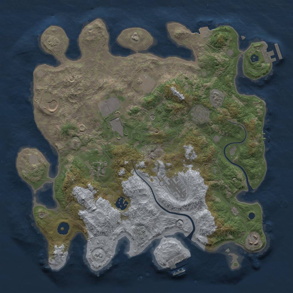 Rust Map: Procedural Map, Size: 3600, Seed: 670, 15 Monuments