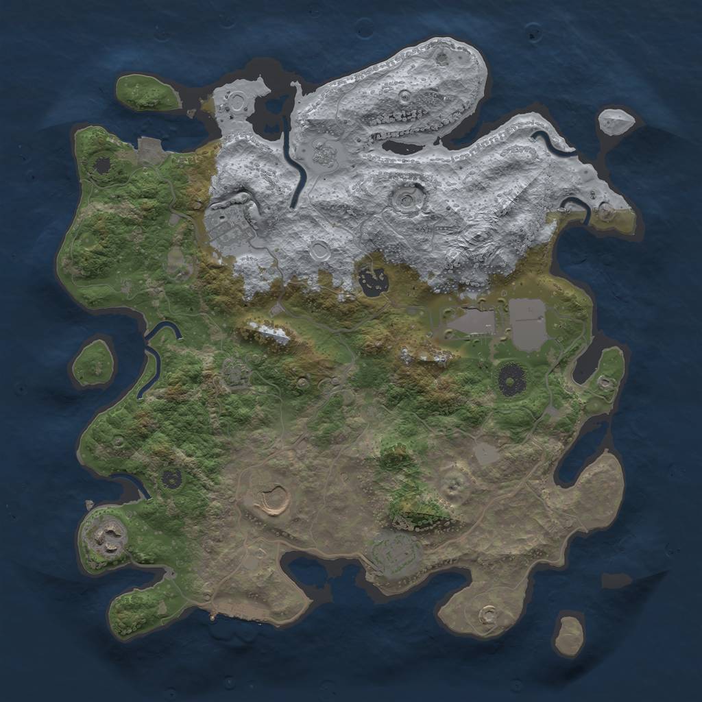 Rust Map: Procedural Map, Size: 3500, Seed: 511757302, 13 Monuments