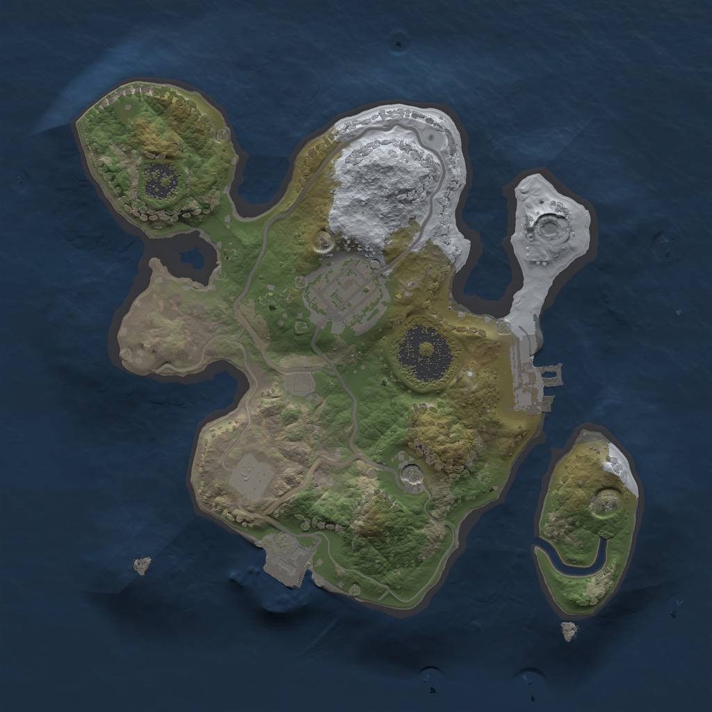 Rust Map: Procedural Map, Size: 2000, Seed: 717986539, 6 Monuments