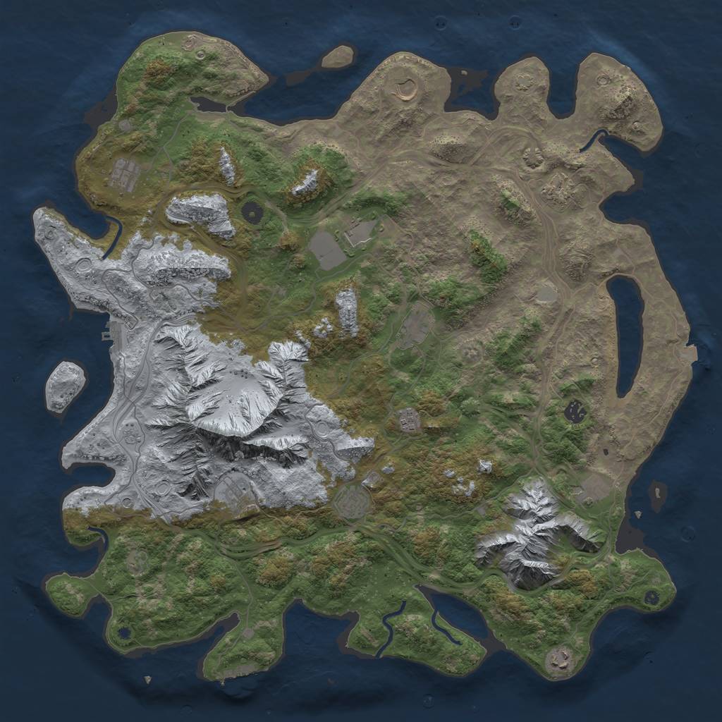 Rust Map: Procedural Map, Size: 5000, Seed: 7667667, 19 Monuments