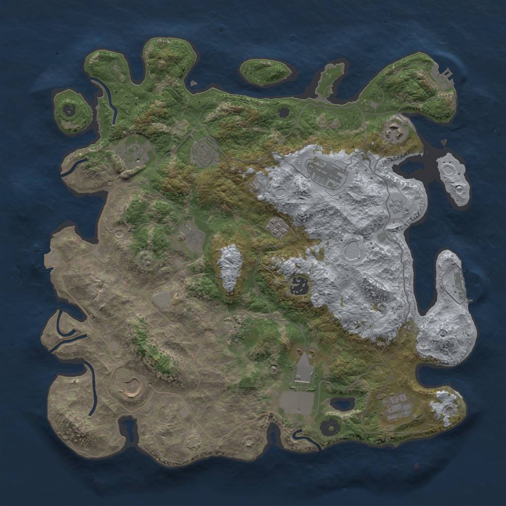 Rust Map: Procedural Map, Size: 4000, Seed: 432195678, 19 Monuments