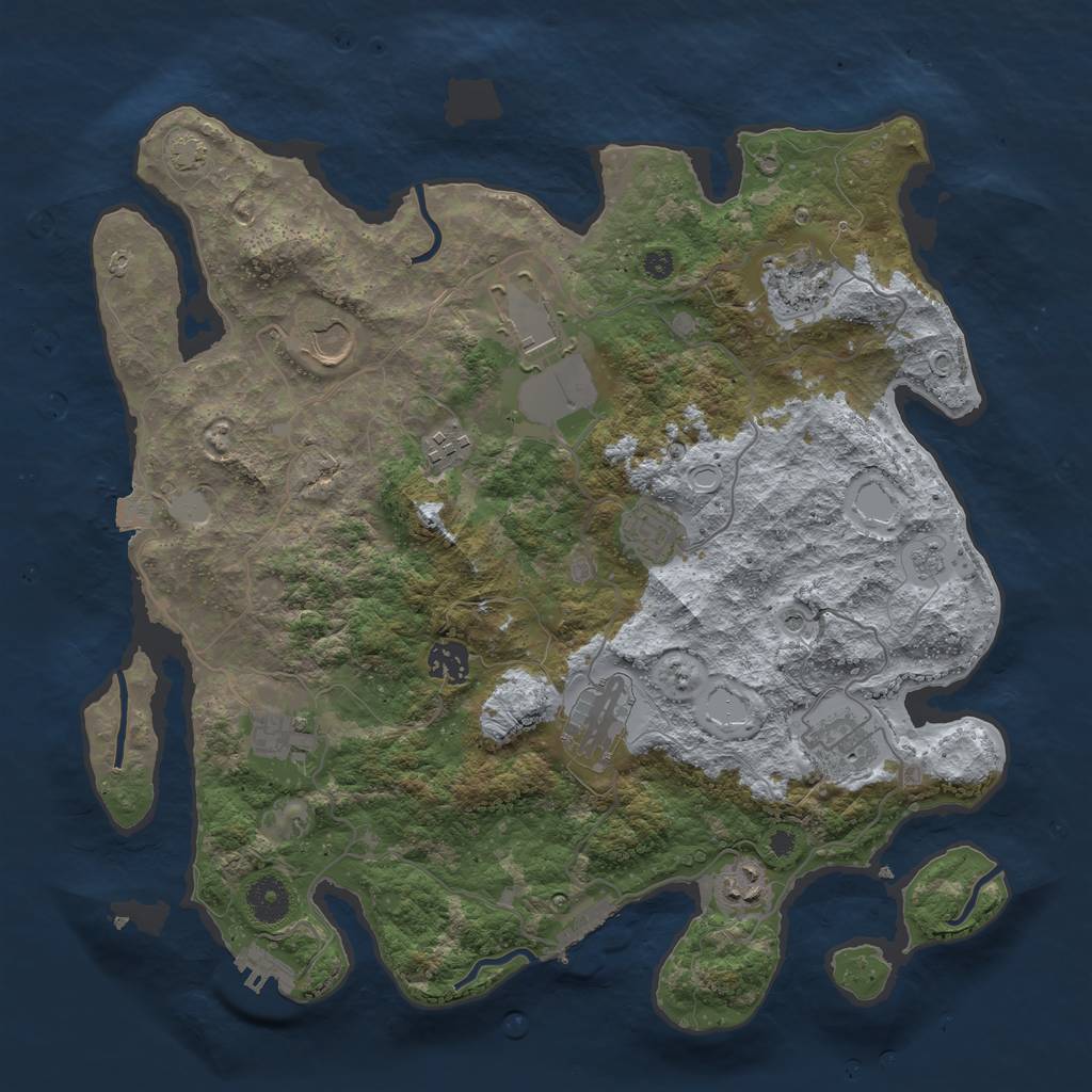 Rust Map: Procedural Map, Size: 3750, Seed: 1752856976, 18 Monuments