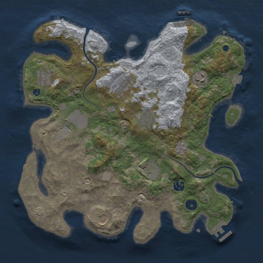 Rust Map: Procedural Map, Size: 3500, Seed: 476367591, 15 Monuments