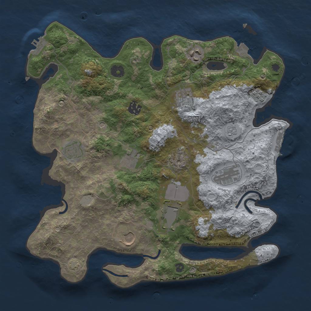 Rust Map: Procedural Map, Size: 3500, Seed: 4566331, 17 Monuments