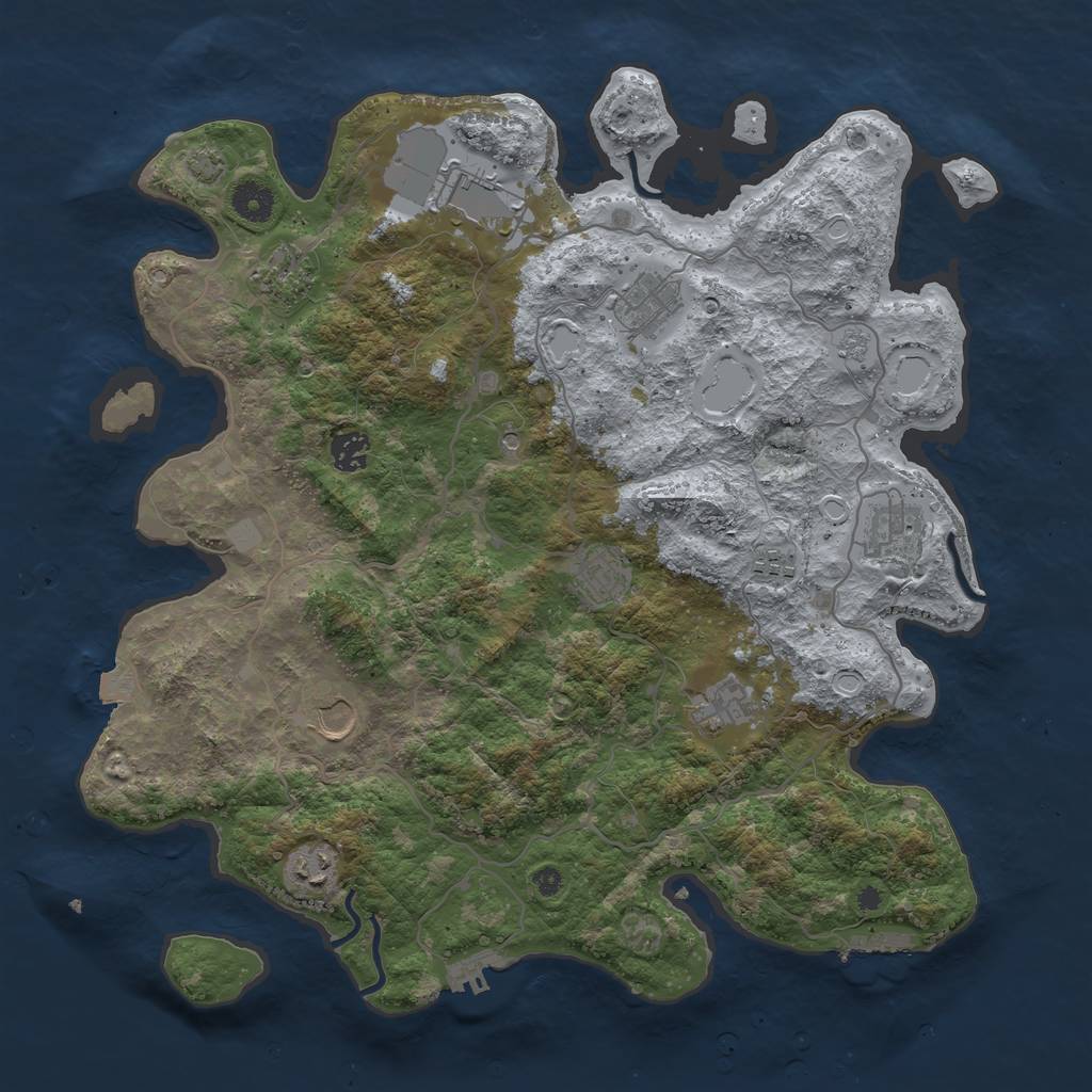 Rust Map: Procedural Map, Size: 4000, Seed: 1601470683, 18 Monuments