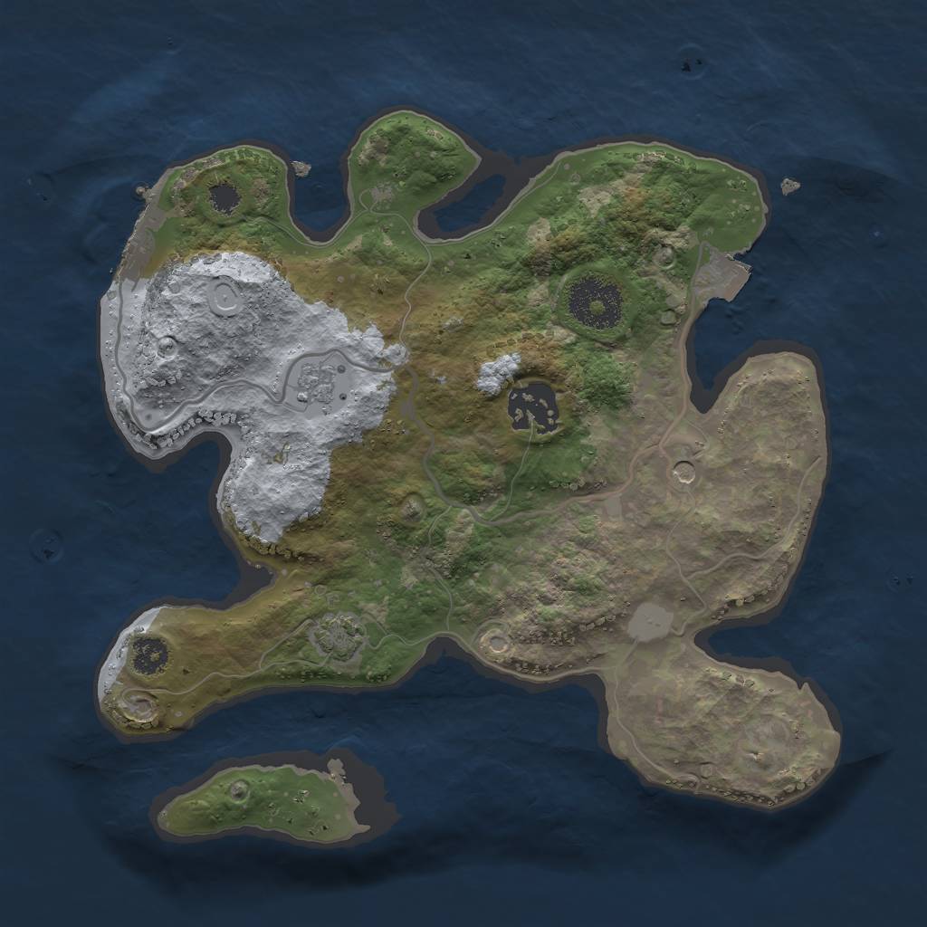 Rust Map: Procedural Map, Size: 2600, Seed: 12573445, 8 Monuments