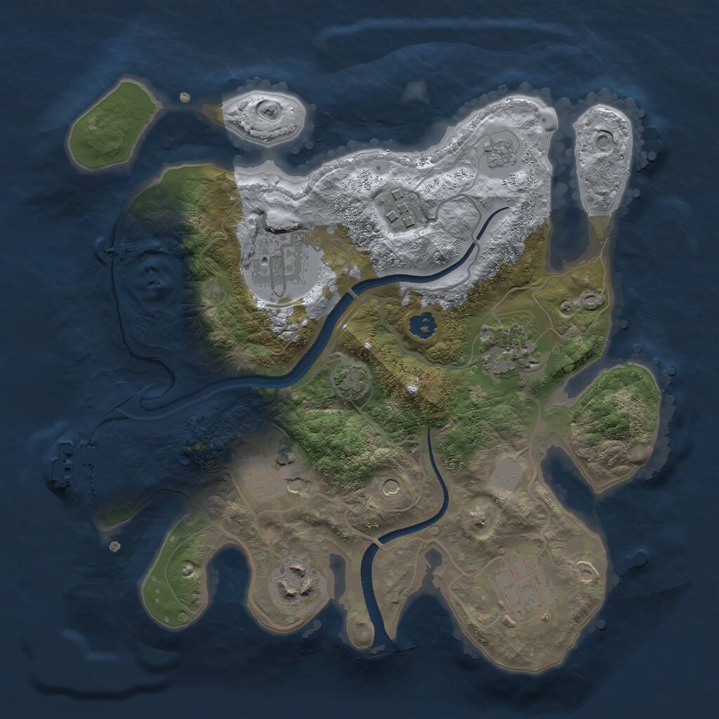 Rust Map: Procedural Map, Size: 2700, Seed: 1072358148, 11 Monuments