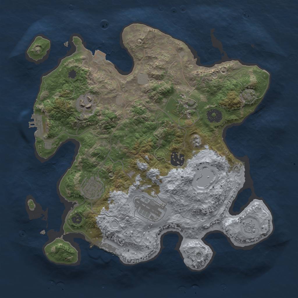 Rust Map: Procedural Map, Size: 3000, Seed: 995, 12 Monuments