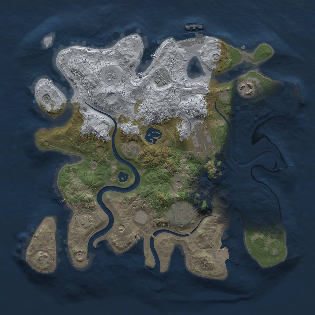 Rust Map: Procedural Map, Size: 3000, Seed: 37138, 11 Monuments