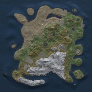 Thumbnail Rust Map: Procedural Map, Size: 3500, Seed: 1232312535, 15 Monuments