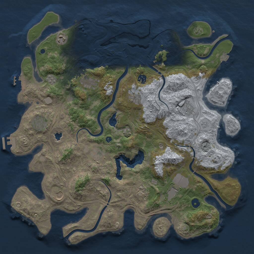 Rust Map: Procedural Map, Size: 4300, Seed: 11325, 17 Monuments