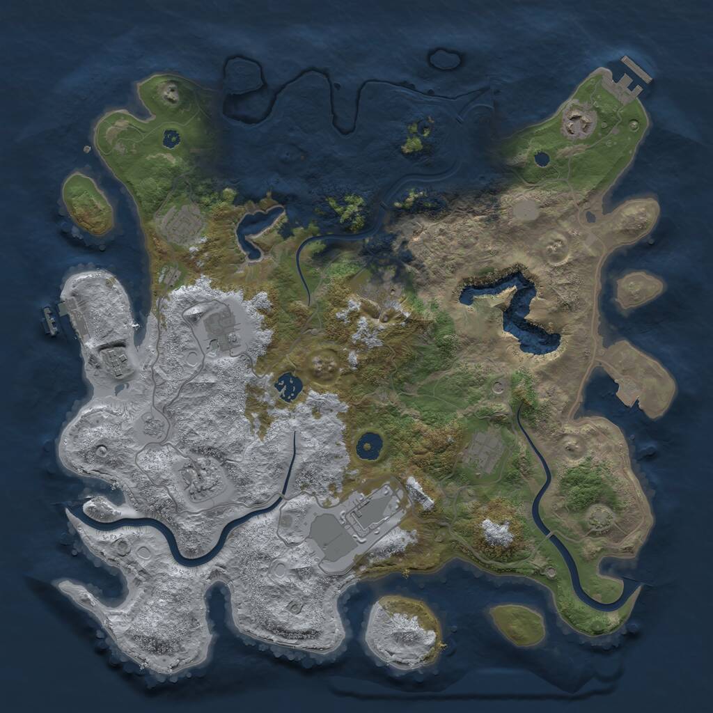Rust Map: Procedural Map, Size: 4000, Seed: 1849134725, 15 Monuments