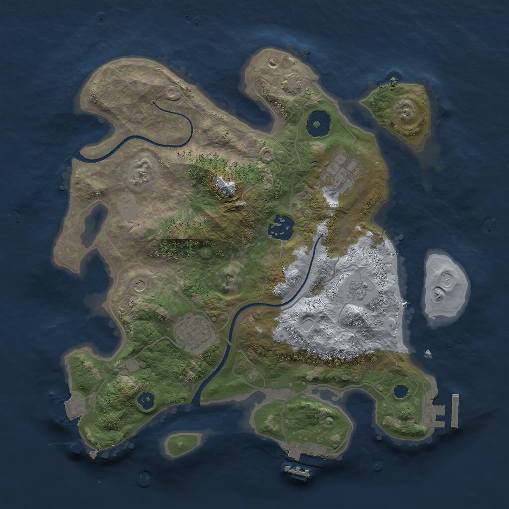 Rust Map: Procedural Map, Size: 3000, Seed: 30796, 9 Monuments