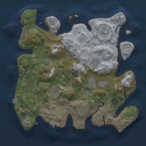 Thumbnail Rust Map: Procedural Map, Size: 3500, Seed: 1213909550, 16 Monuments