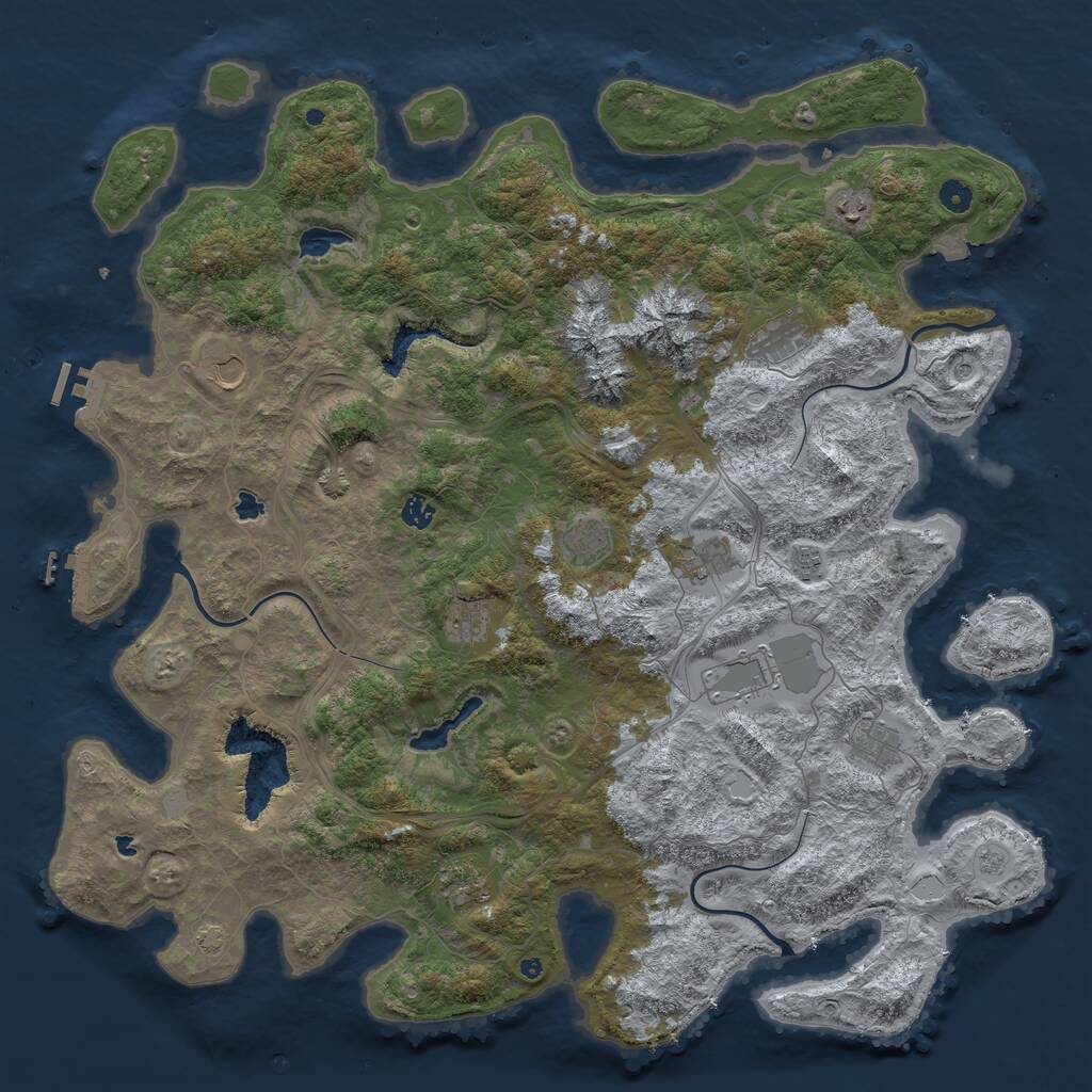 Rust Map: Procedural Map, Size: 5000, Seed: 21314, 17 Monuments