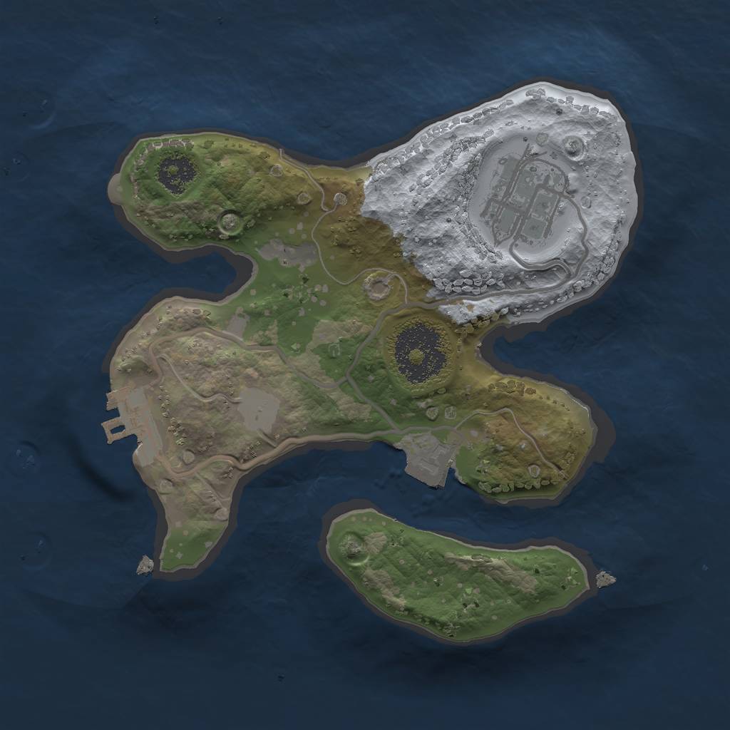 Rust Map: Procedural Map, Size: 2000, Seed: 1234889, 5 Monuments