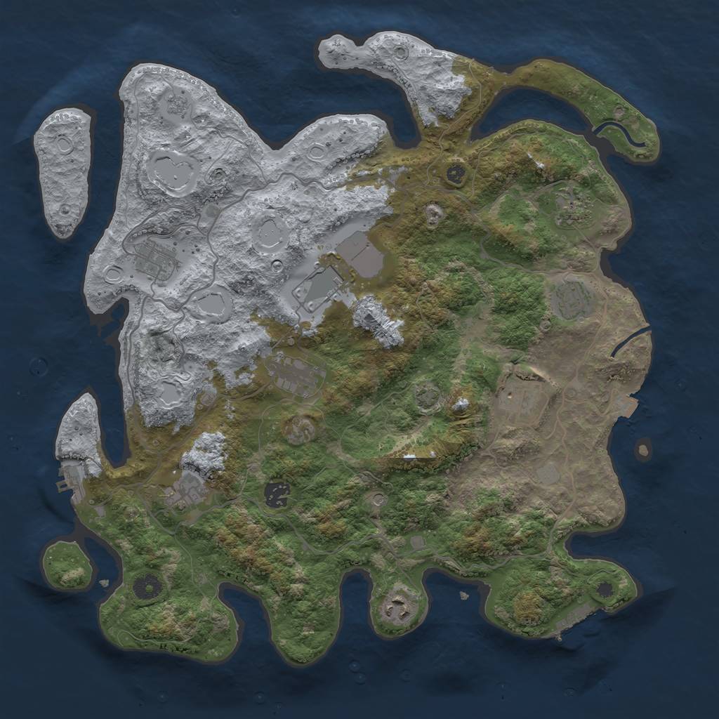 Rust Map: Procedural Map, Size: 4000, Seed: 20240607, 17 Monuments