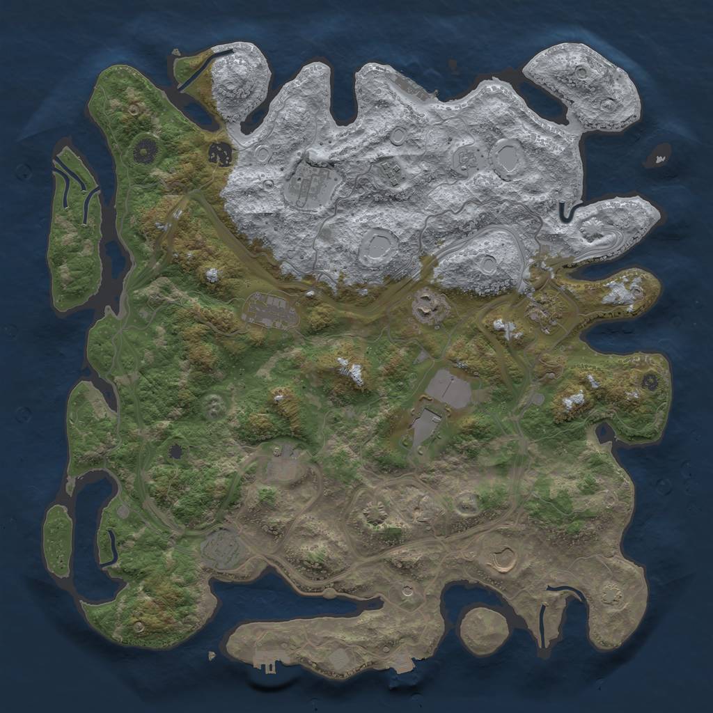 Rust Map: Procedural Map, Size: 4250, Seed: 1548427793, 18 Monuments
