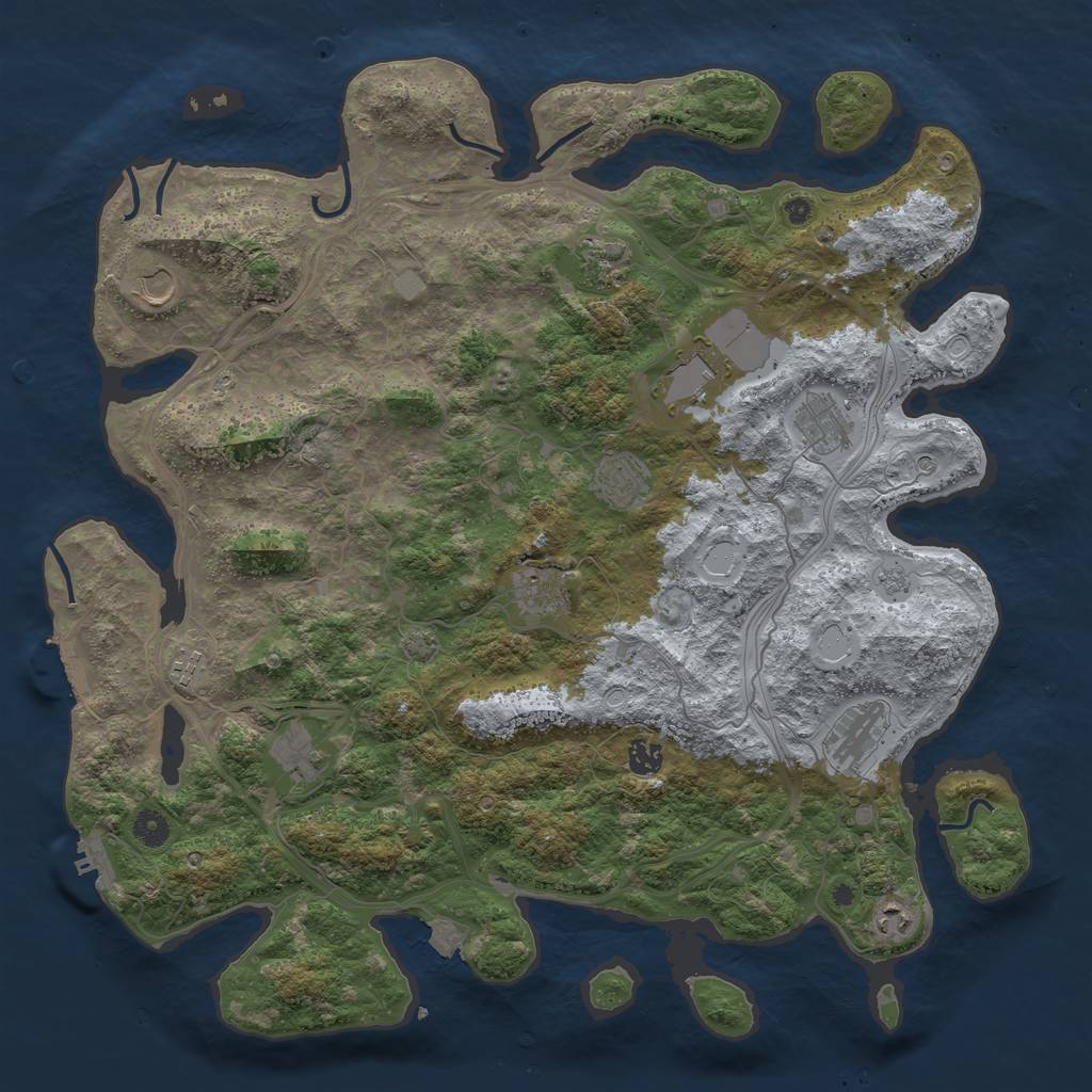 Rust Map: Procedural Map, Size: 4500, Seed: 902088906, 19 Monuments