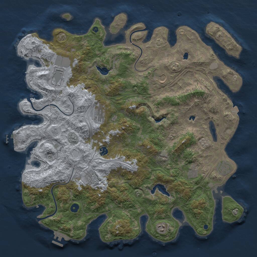 Rust Map: Procedural Map, Size: 4500, Seed: 1209381275, 15 Monuments