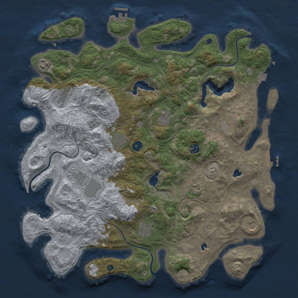 Rust Map: Procedural Map, Size: 4500, Seed: 17062024, 16 Monuments