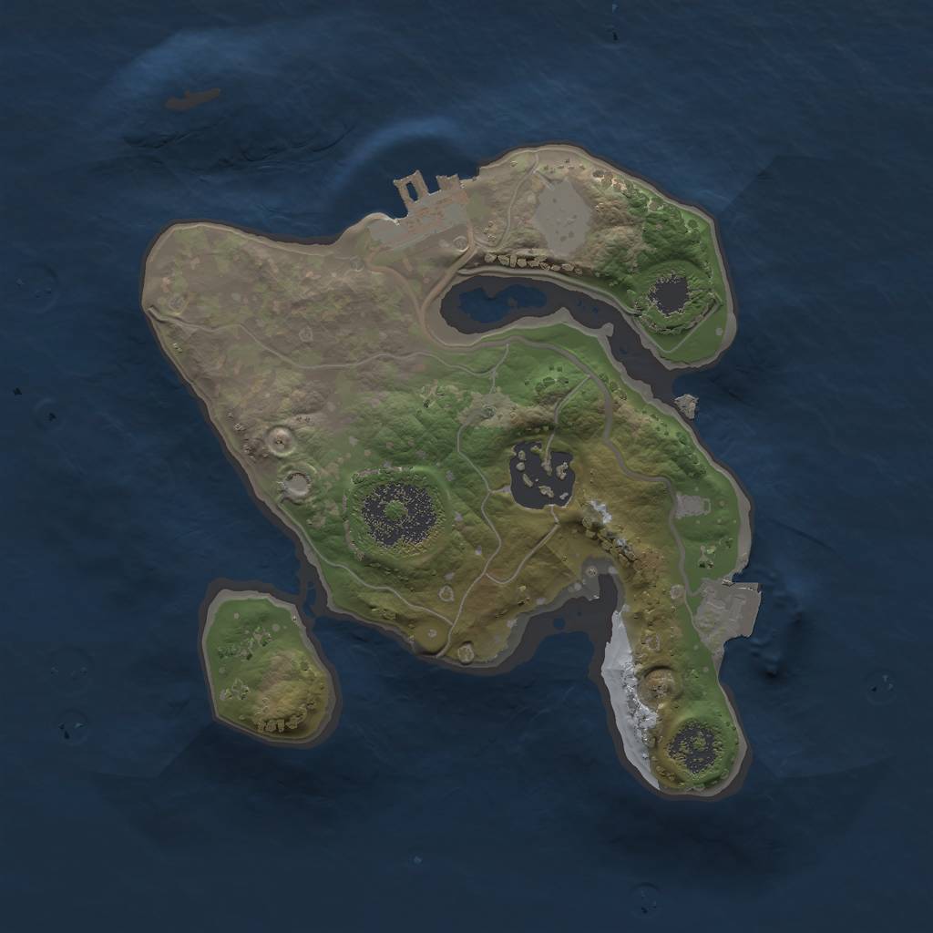 Rust Map: Procedural Map, Size: 2000, Seed: 5878678, 5 Monuments