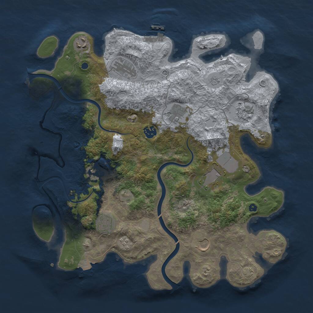 Rust Map: Procedural Map, Size: 3800, Seed: 1715006981, 15 Monuments