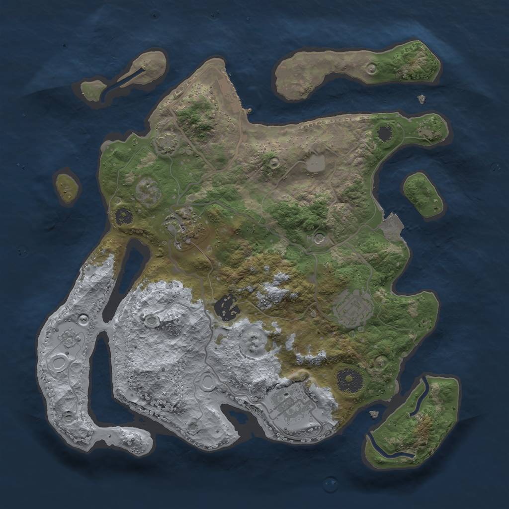 Rust Map: Procedural Map, Size: 3000, Seed: 115816106, 11 Monuments