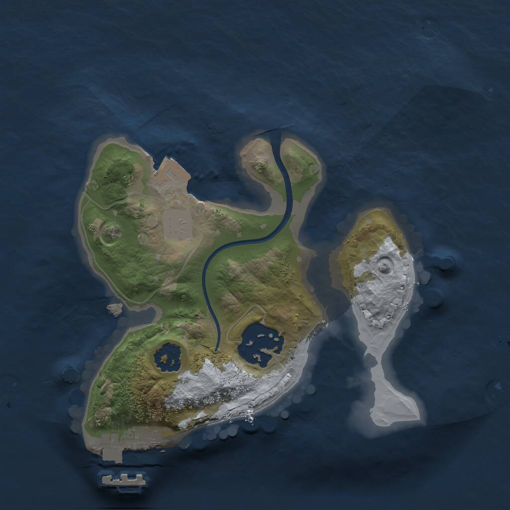 Rust Map: Procedural Map, Size: 1800, Seed: 237683285, 3 Monuments