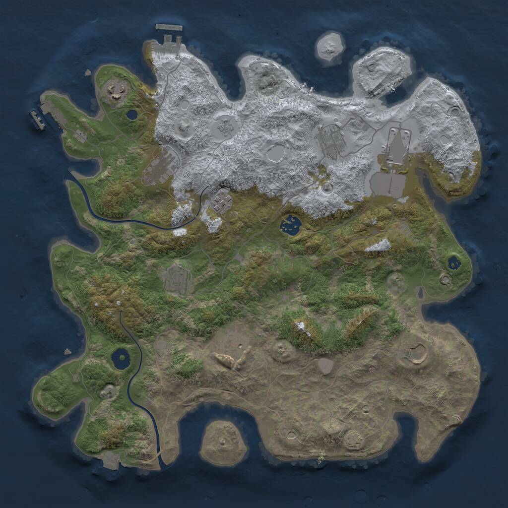 Rust Map: Procedural Map, Size: 3850, Seed: 797066112, 15 Monuments