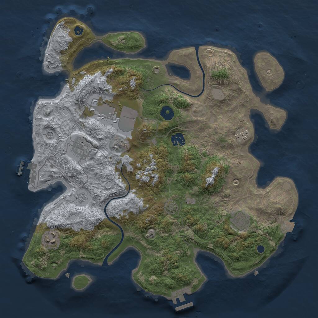 Rust Map: Procedural Map, Size: 3500, Seed: 232659602, 12 Monuments