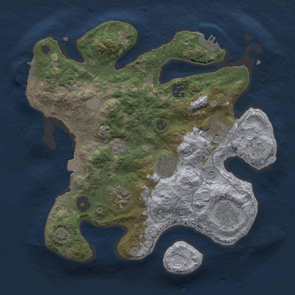 Rust Map: Procedural Map, Size: 3000, Seed: 771080511, 14 Monuments