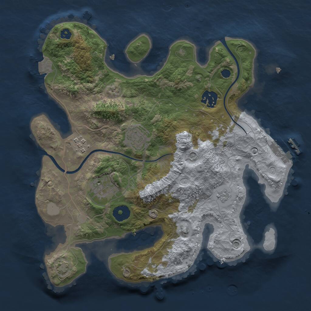 Rust Map: Procedural Map, Size: 2850, Seed: 10, 9 Monuments