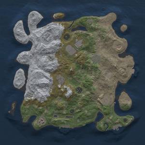 Thumbnail Rust Map: Procedural Map, Size: 3600, Seed: 101010101, 17 Monuments